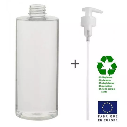 Botella dosificadora de crema PET transparente 500 ml